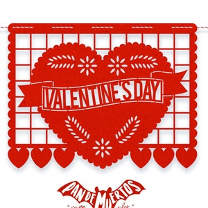 File di taglio di San Valentino SVG / PNG / SILHOUETTE Papel Picado per la ghirlanda di San Valentino 14 febbraio amore e amicizia taglio laser