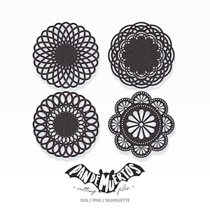 Papier-Deckchen I SVG / PNG / SILHOUETTE Schneidedatei für Desserts Gebäck Gastgeschenk Hochzeit Chirstmas Junk Journal Penpal Laser-Cut
