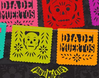 Día de Muertos SVG / PNG / SILHOUETTE mini Papel Picado garland cutting file for fiesta mexicana día de muertos halloween day of the dead