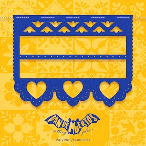 Papel Picado Blank Template custom text SVG / PNG / SILHOUETTE cutting file for día de muertos day of the dead fiesta mexicana cinco de mayo
