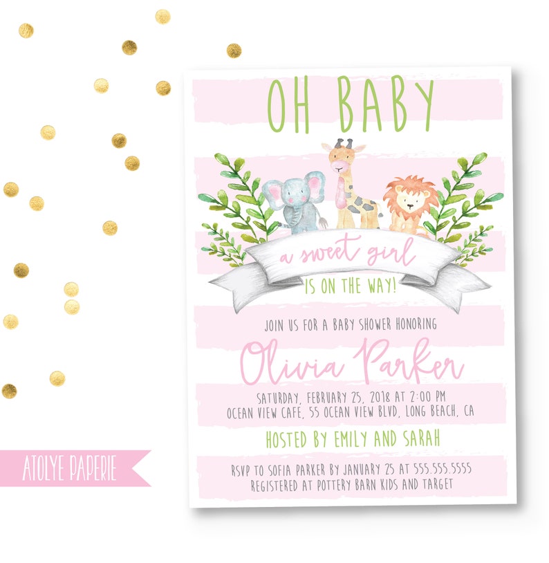 etsy safari baby shower invitations