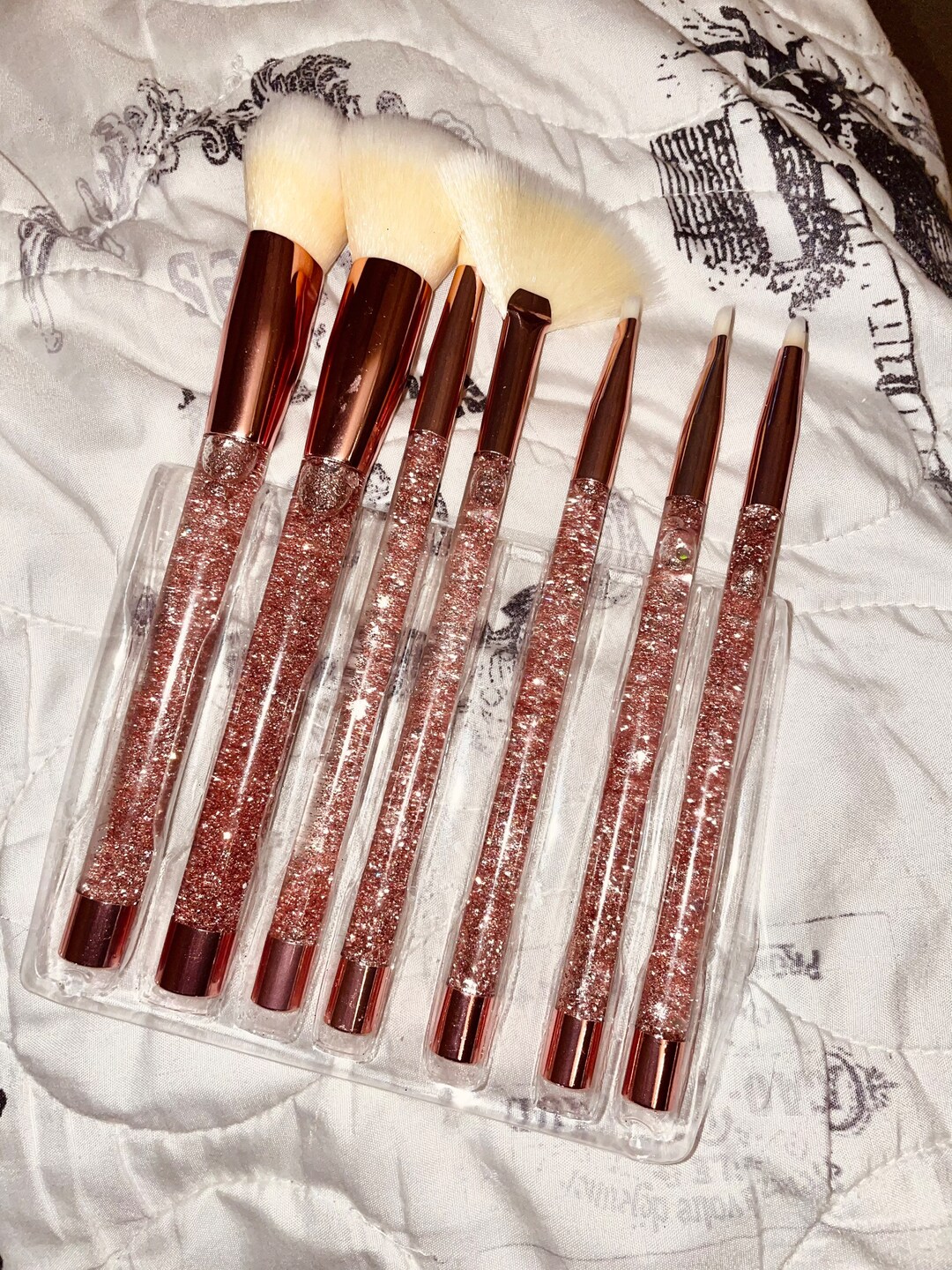 7 Piece Glitter Makeup Brush Set Etsy