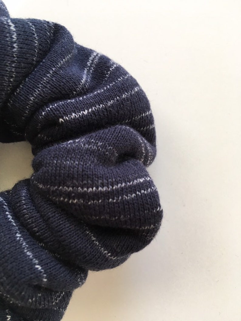 Navy Thick French Terry Kasuri Stripe Scrunchiechunky Etsy