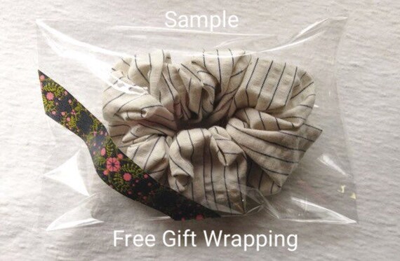 Crepe Fabric Black Hair Scrunchie Scrunchy Small White Dots Etsy