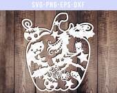 witch pumpkin svg cutting file, fall svg, trick or treat cut files, halloween svg, pumpkin clipart, silhouette cameo, cricut, dxf, eps, png