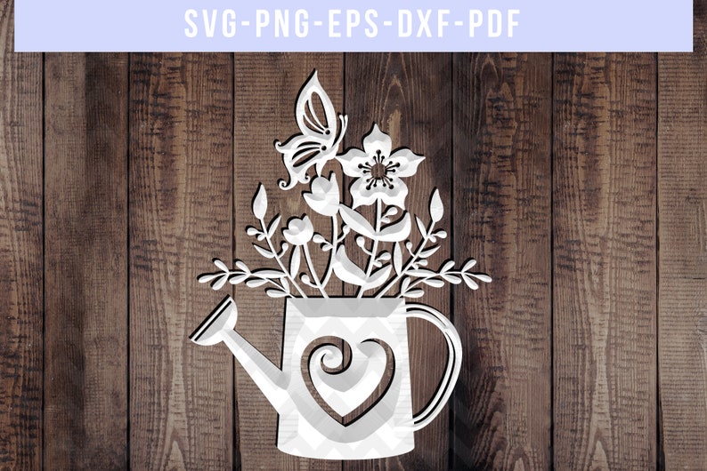 Download Water can flower svg cutting file garden cut files scrapbook | Etsy