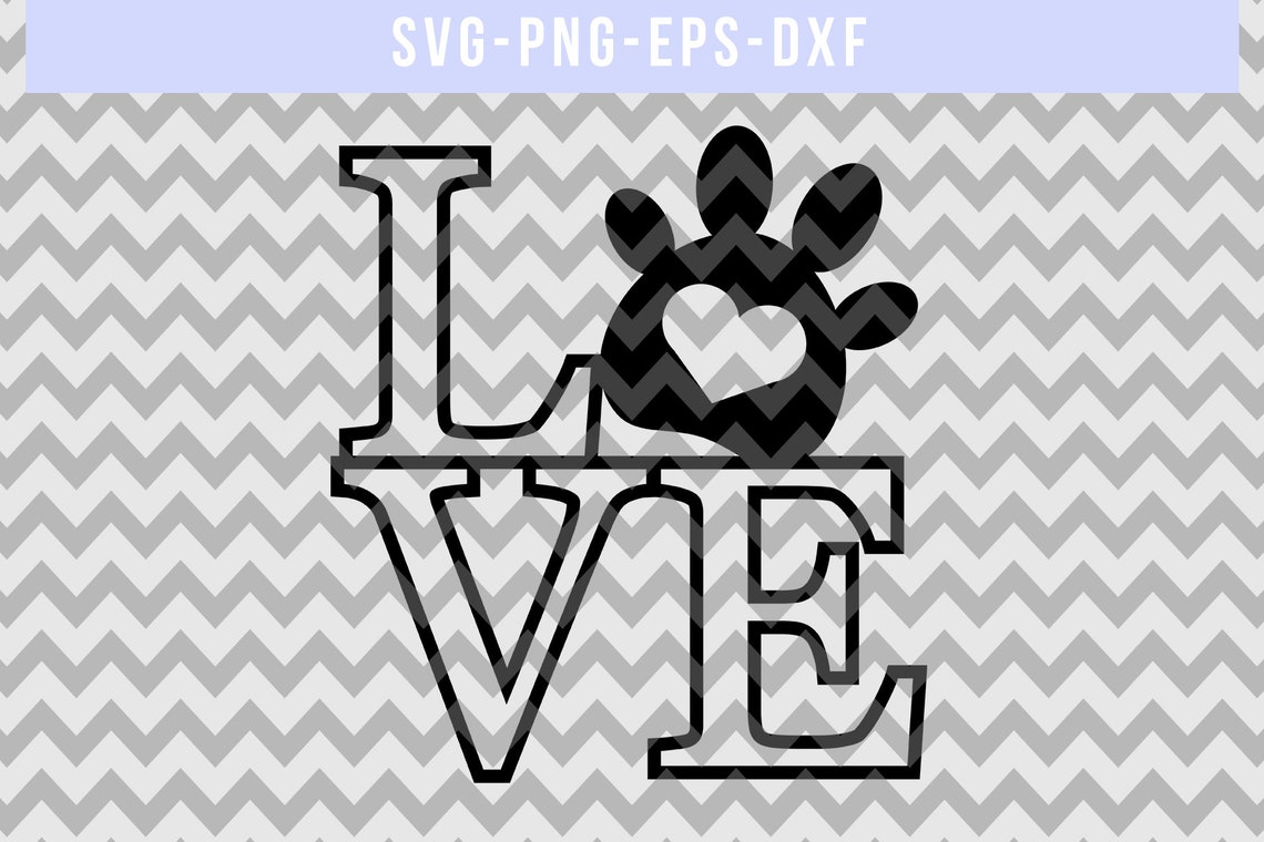 Download Love paw svg cut file dog wood sign svg commercial use dog | Etsy