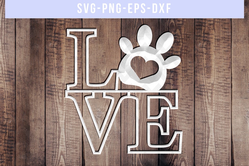 Download Love paw svg cut file dog wood sign svg commercial use dog ...