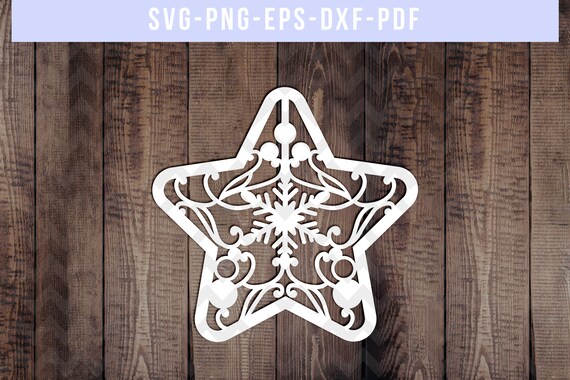Download Free Christmas Star Paper Cut Template Winter Svg Cutting File Etsy SVG DXF Cut File