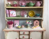 1 12 Shabby Chic Doll House showcase, miniature furniture, handicraft