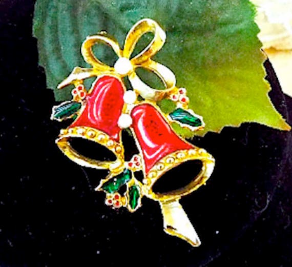 Vintage Christmas Pin/ Brooch, Vintage Gold Pearl… - image 6
