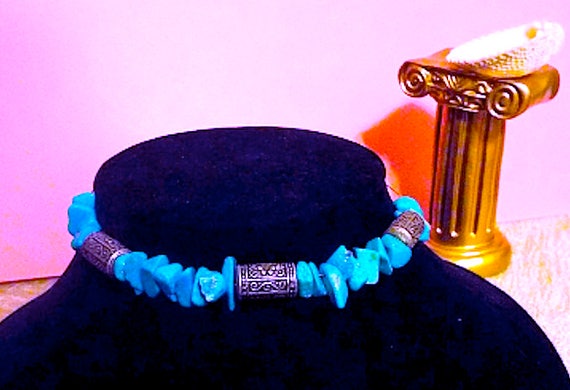 Vintage Bead Necklace,Vintage TurquoiseNecklace,B… - image 9