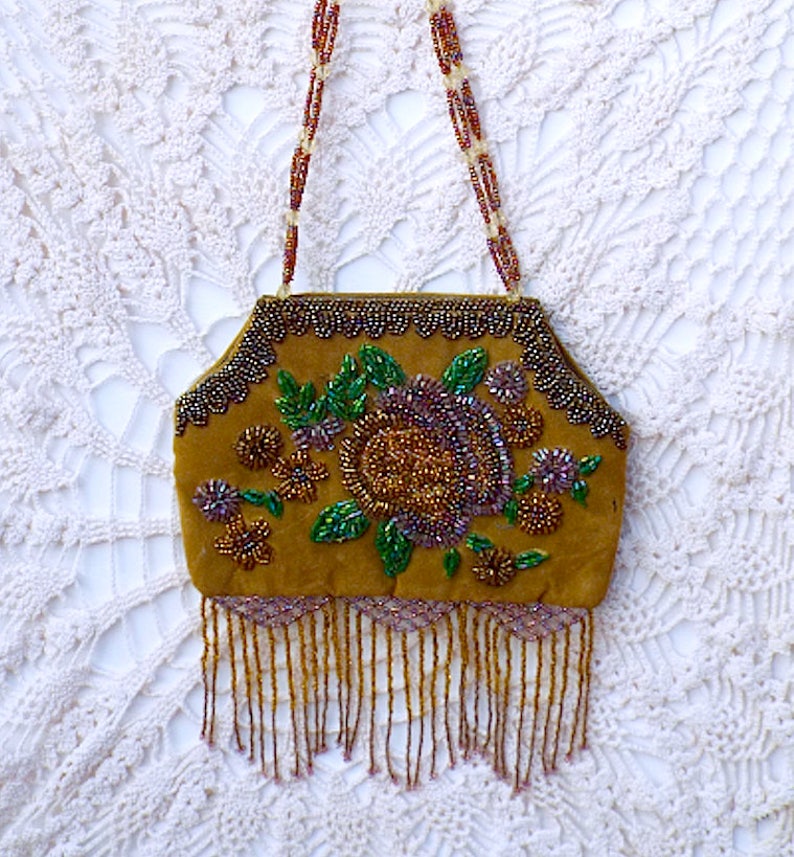 Beaded Floral Fringe Purse main image 0