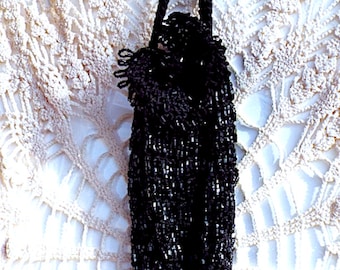 Vintage Beaded Purse,Valentine Gift,1920's Deco,Beaded,Draw String Bag/Purse/Handbag,Beaded Bag,Antique Beaded Purse,Victorian Beaded Purse