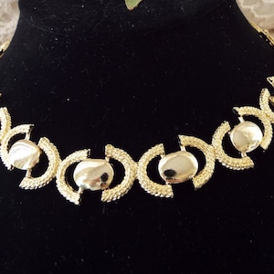 Vintage Gold Necklace,Vintage Gold Modern Necklace,Vintage Jewelry,Vintage Choker Necklace,Gold Necklace,1950&#39;s Necklace,Valentine Gift