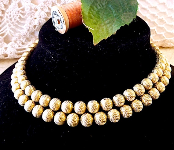 Vintage Gold Necklace, Vintage Singed "TRIFARI" C… - image 1