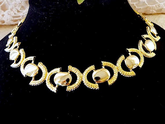 Vintage Gold Necklace,Vintage Gold Modern Necklac… - image 2