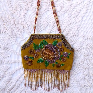 Vintage Beaded Purse,Vintage Embroidered Bead Purse/Handbag,Beaded,Antique Beaded Purse,Victorian Beaded Purse,Beaded Fringe,Valentine Gift