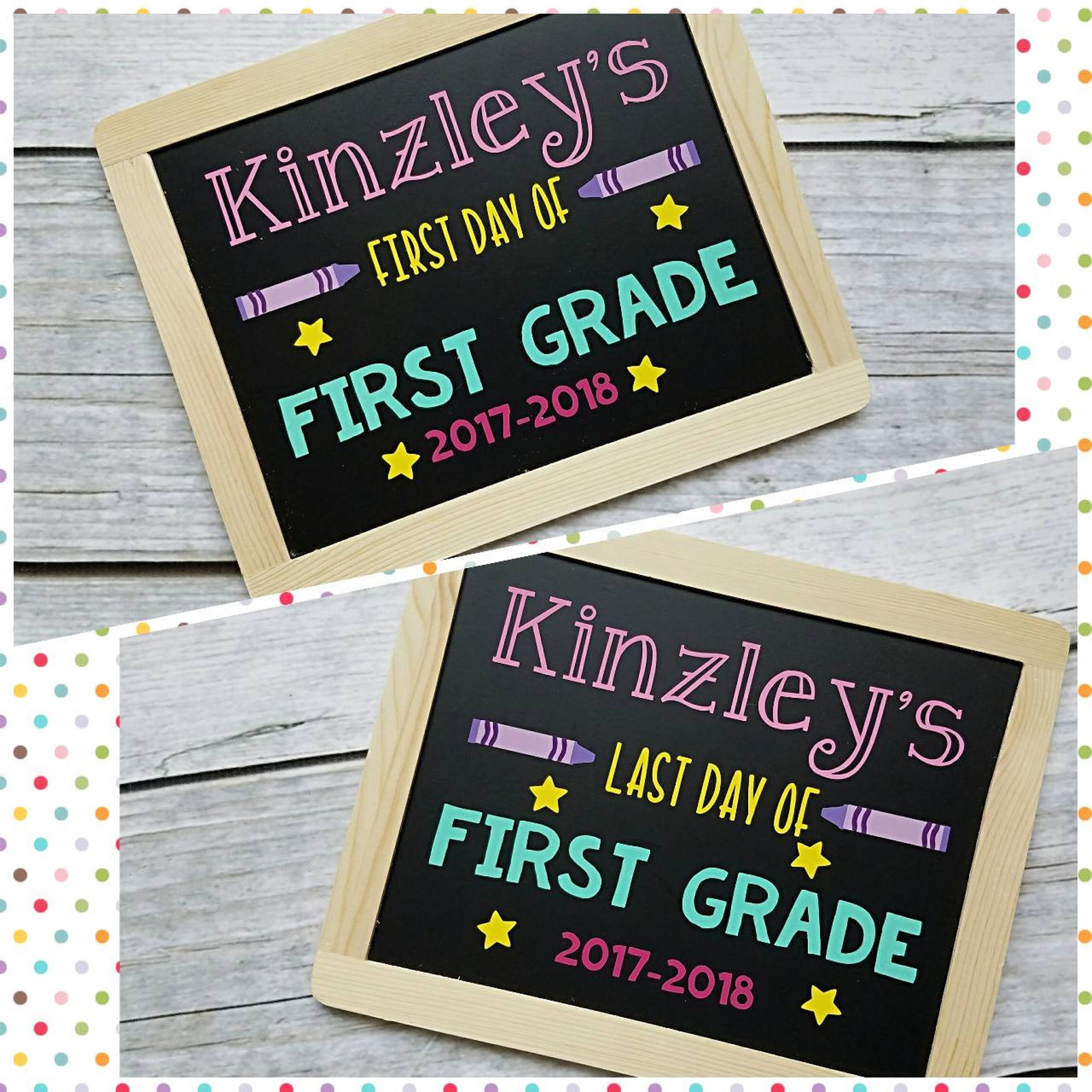 Back to School Chalkboards First Day of School Sign Last Day Etsy