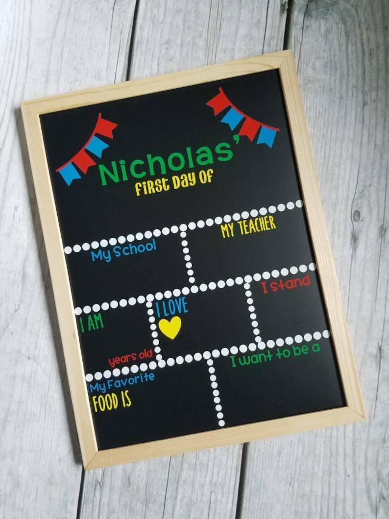 Reusable Back to School Chalkboard back to school chalkboard Chalkboard with Blanks first day chalkboard First Day of School sign