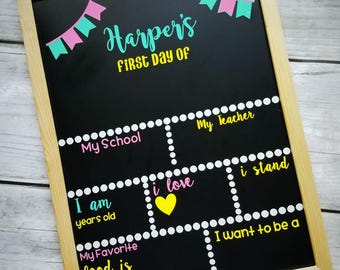 Reusable Back to School Chalkboard, First Day of School sign, Chalkboard with Blanks first day chalkboard, back to school chalkboard