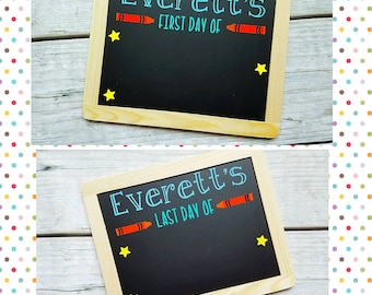 Reusable Back to School Chalkboards, First Day of School sign, last day of school sign, double sided sign, first day chalkboard, last day