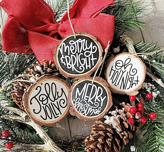 Wood Slice Ornaments for Christmas - Mom vs the Boys