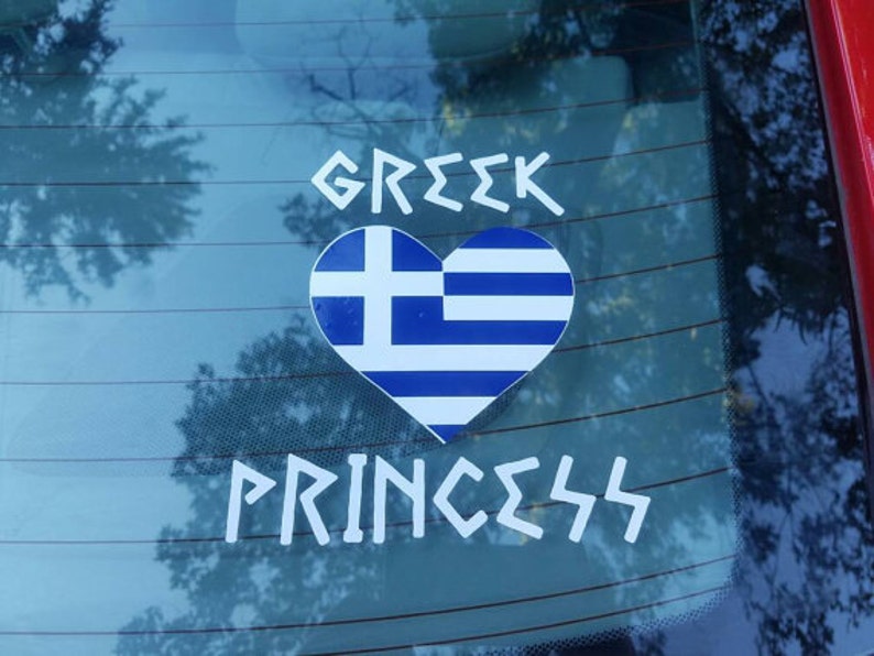 Greek Princess Car Decal Greek Decal Greek Flag Decal Greek Etsy