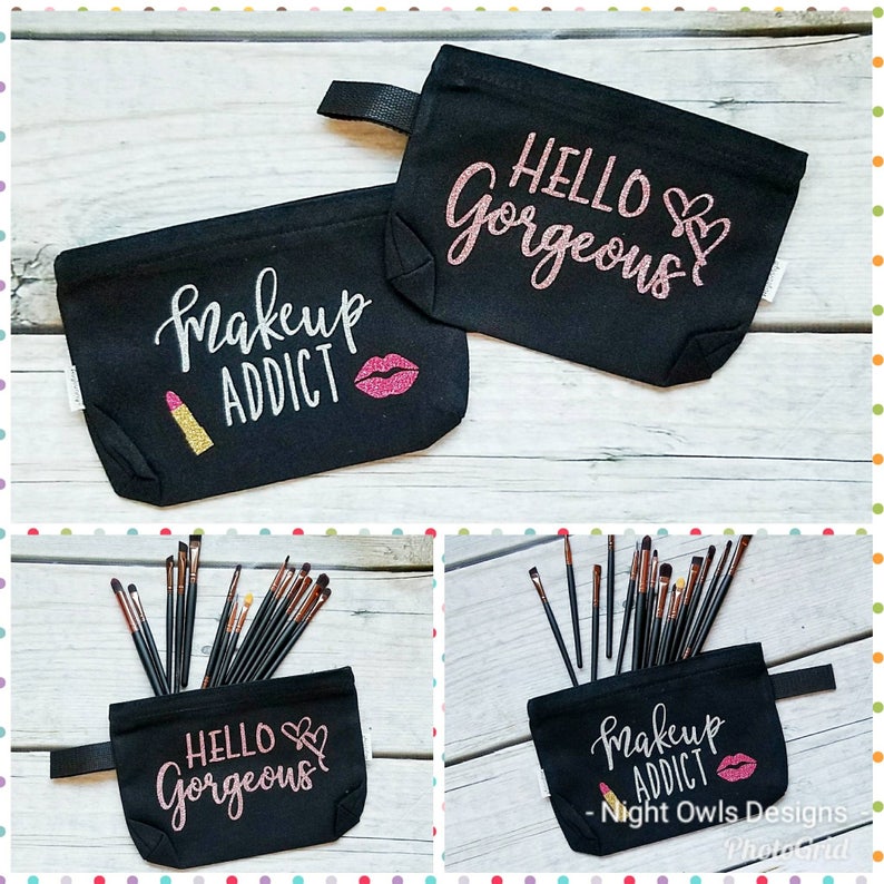 Makeup Bag, Custom Makeup Bag, Makeup Addict, large makeup Bag, makeup lovers gift, personalized makeup Bag, makeup gift, makeup lover image 3