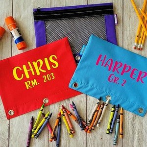 Estuche de lápiz de lienzo personalizado, caja de lápices, bolsa de almacenamiento escolar, almacenamiento de crayones