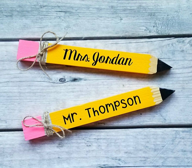 Teacher Name Pencils, Teacher Pencil Sign, Teacher Name Plate, Teacher Gift, Teacher Appreciation Gift, Teacher Pencil, Teacher grad gift image 6