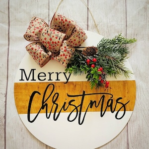 Merry Christmas Door Hanger, 14 inch wood door sign, door sign, welcome sign, christmas decor