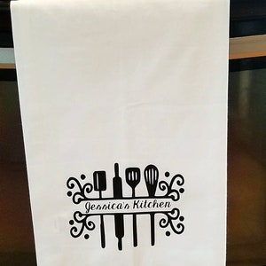 Custom kitchen towel, flour sack Towels, custom tea Towels, personalized kitchen towels, kitchen decor, wedding shower gift