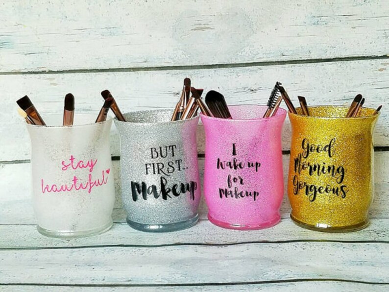 Makeup Brush Holder Glitter Makeup Brush Holder Makeup Etsy