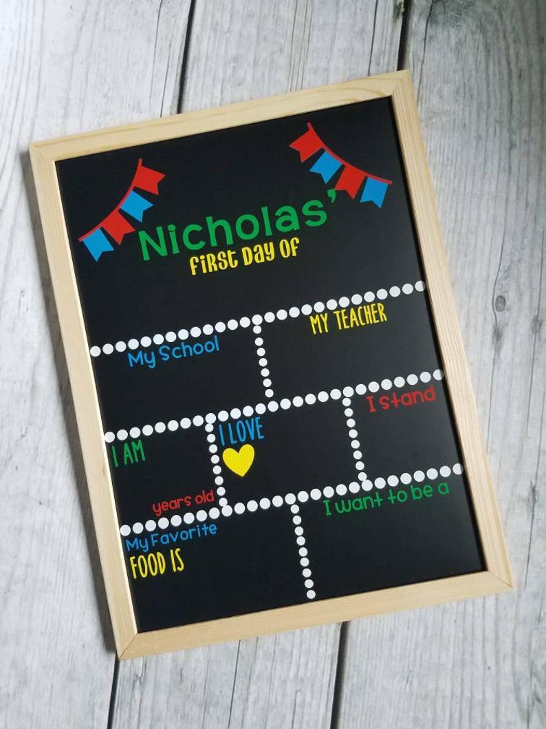 Reusable Back to School Chalkboard back to school chalkboard Chalkboard with Blanks first day chalkboard First Day of School sign