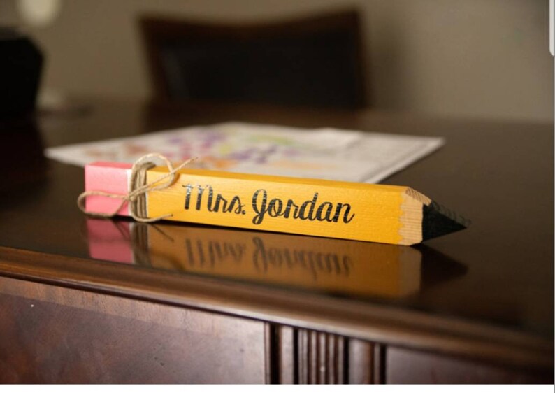 Teacher Name Pencils Teacher Pencil Sign Teacher Name Plate Etsy