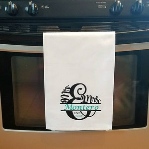 Custom kitchen towel, flour sack Towels, custom tea Towels, personalized kitchen towels, kitchen decor, wedding shower gift