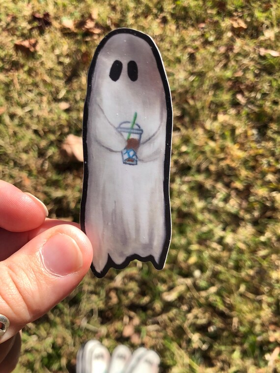 Iced Coffee Ghost Sticker