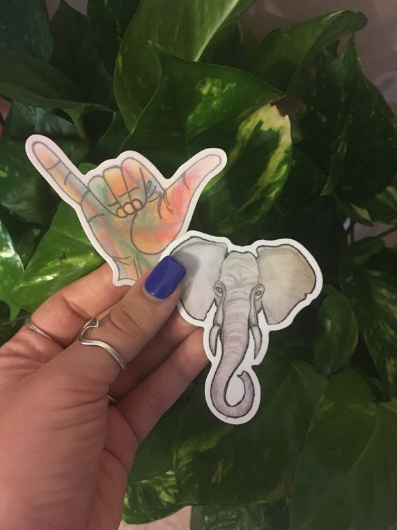 Elephant/Hang loose Stickers & Magnets