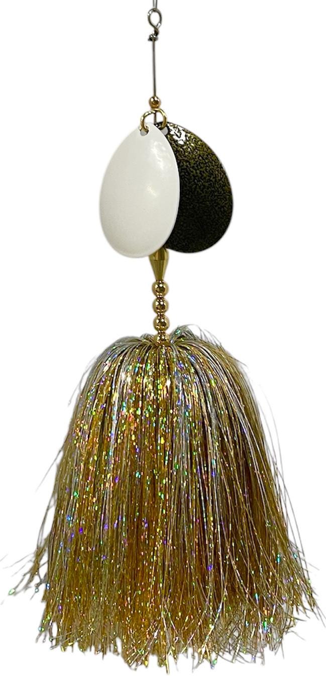 Leurre Musky Bucktail 8,5 Pouces – Double #8 Lames 6/0 Hameçon – Noir – Rayz Baitz