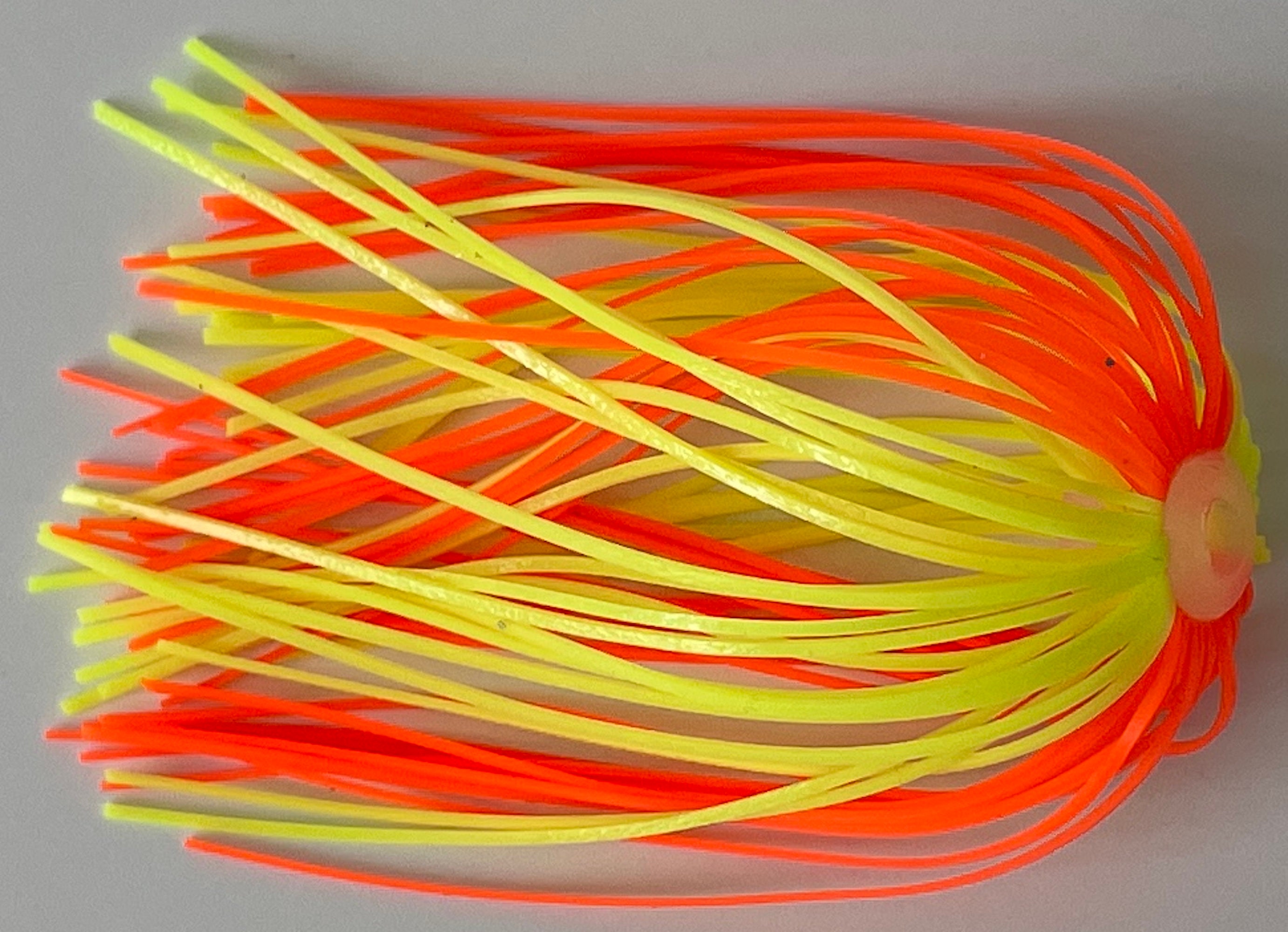 40 Pack Chartreuse and Orange Umbrella Replacement Jig Skirts Bass