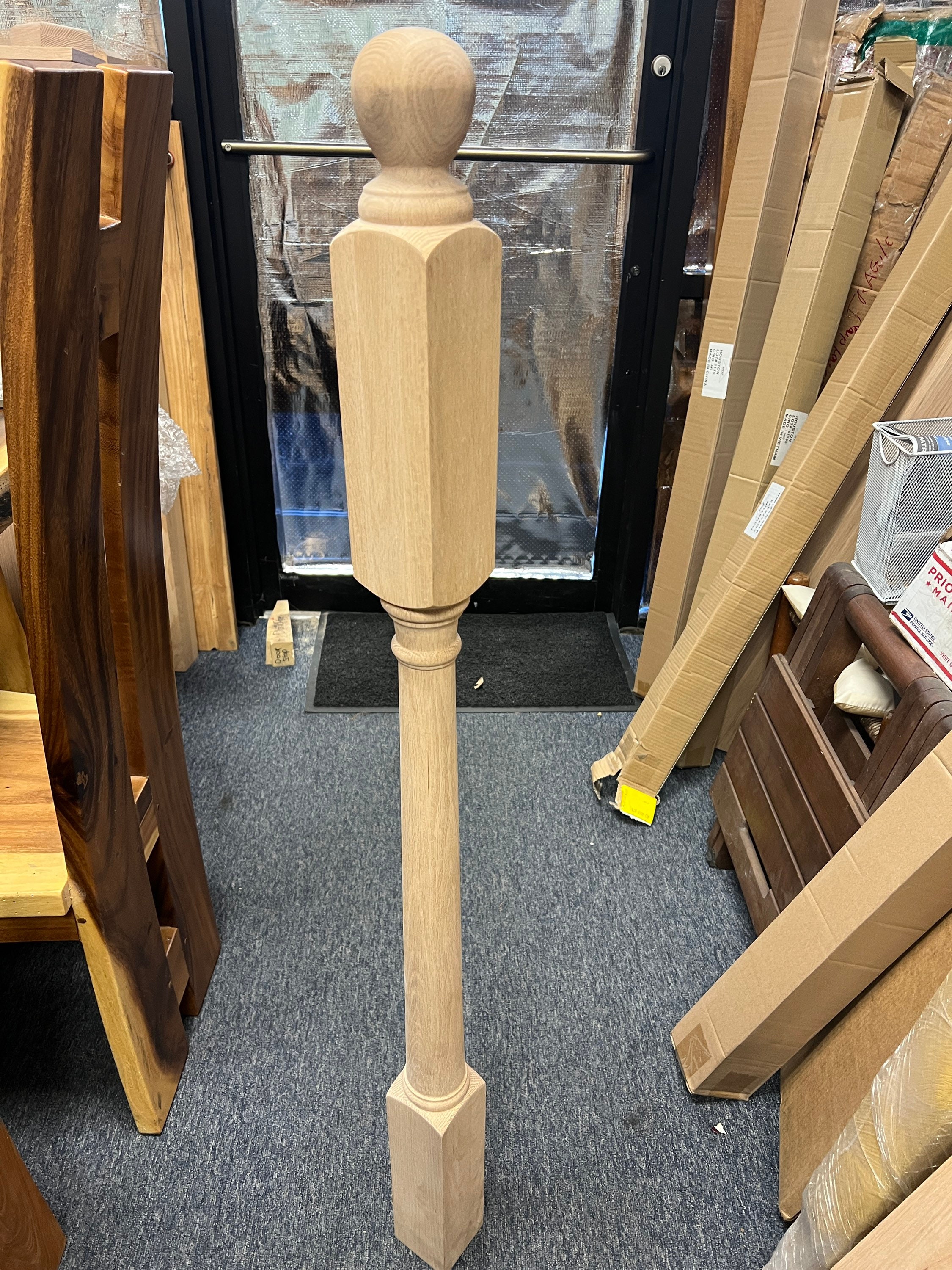 Red Oak Ball Top Newel Posts 4505 Solid Core Etsy