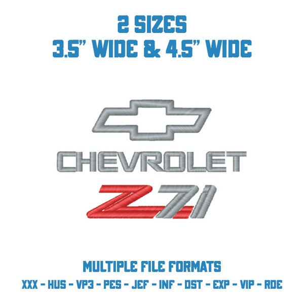 Chevrolet Logo Machine Embroidery Design. 2 Sizes.