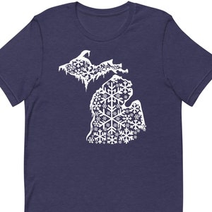 Missouri-Schneeflocke-Shirt - Winter-Michigan-Karten-T-Stück - obere Halbinsel-Schnee-Design
