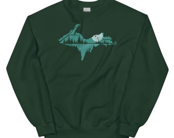 Sweatshirt Upper Peninsula Michigan - Cosy UP landschapsontwerp, Yooper-kleding, Northern Michigan Wilderness, perfect cadeau voor yoopers