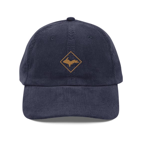 Corduroy cap with an embroidered Upper Peninsula patch