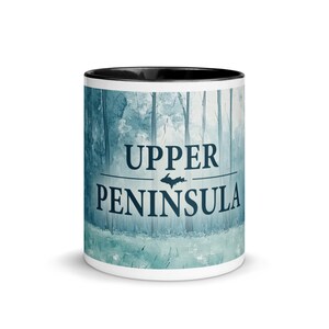 Obere HalbinselMichigan Kaffeetasse - Ruhiger Wald 11 Unzen UP Tasse, Yooper Life Geschenk,Michigan Wilderness Art, UP Map Mug, Naturliebhaber