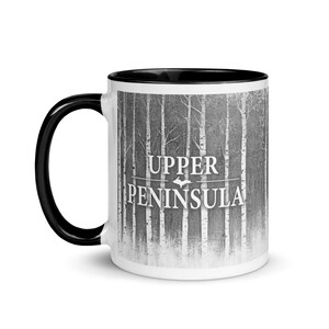 Upper Peninsula Michigan Coffee Mug - Scenic UP Forest Design, 11oz Yooper Mug, Northern Michigan Wilderness Gift, Nature Lover&#39;s Mug