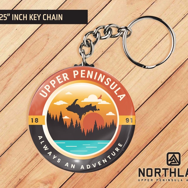 Upper Peninsula 1891 Key Chain - Yooper Key Chain - Upper Peninsula Gift - Yooper GIft