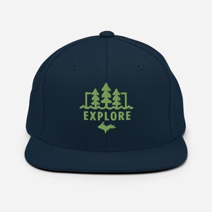 Explore Michigan UP Snapback Hat – Upper Peninsula Adventure Cap with Trees, Yooper Hat